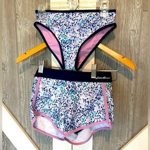 D01.17. Eddie Bauer purple swimwear bottoms for girls. 2 pc. small (7/8)